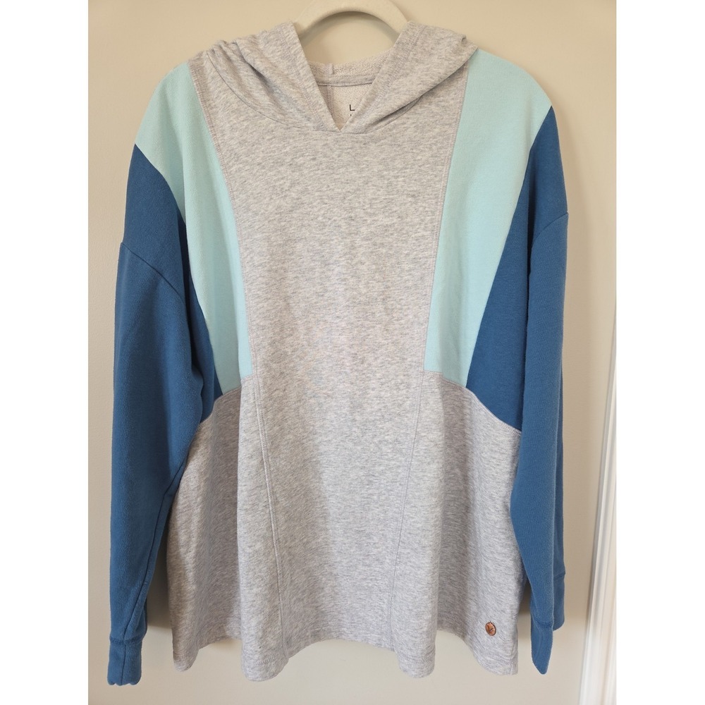 Lane Bryant LIVI Color Block Sweatshirt Gray Blue Hoodie Womens Plus Size 18/20